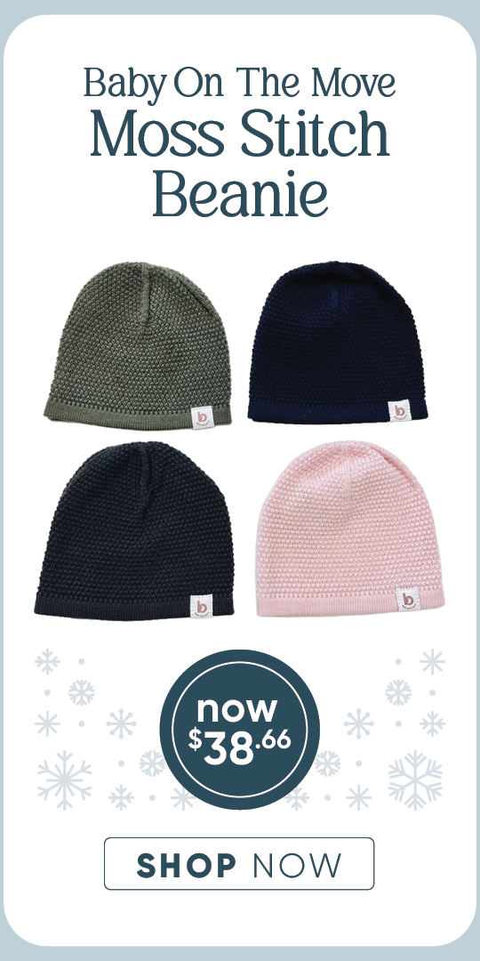 Baby On The Move Moss Stitch Beanie